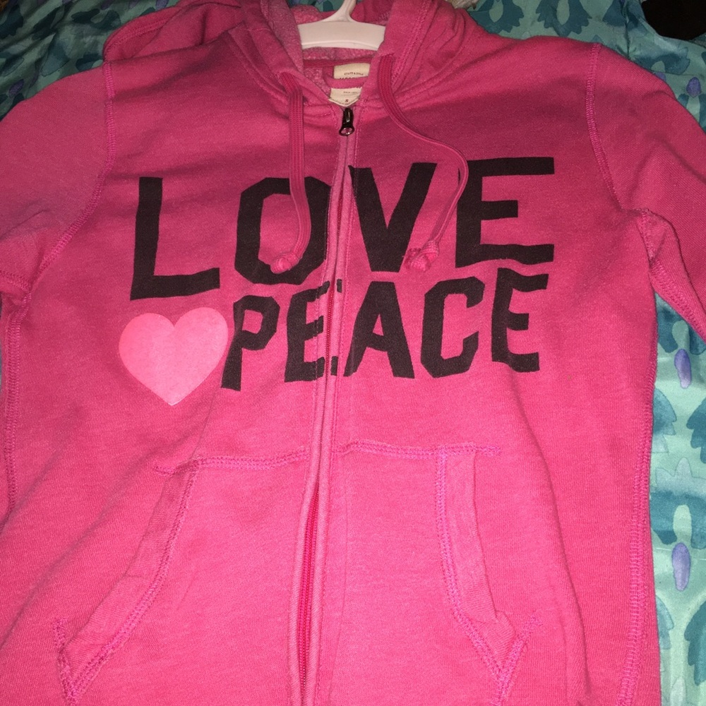 Pink zip up hoodie